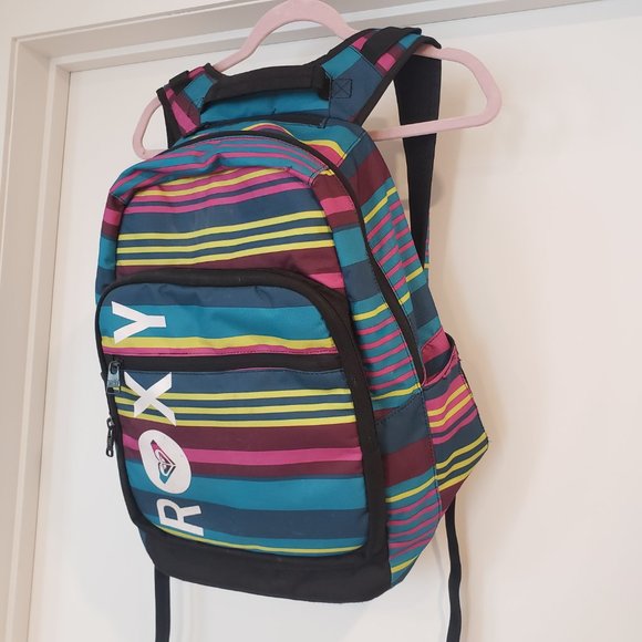 ROXY - Backpack Stripe Turquoise Pink and Yellow - unisex - Picture 3 of 15